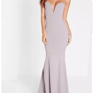 scuba bandeau fishtail maxi dress missguided